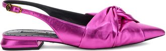 Roberto Cavalli knot-detail slingback flat pumps - Pink