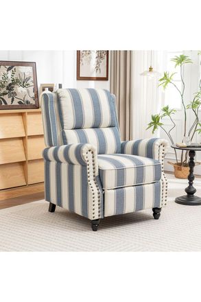 Living and Home Modern Linen Upholstered Sofa in Blue