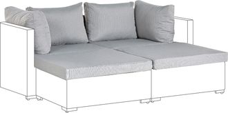 Beliani Conjunto De Fundas De Poli&eacute;ster Gris Asiento Respaldo Resistente Rayos Uv Noto