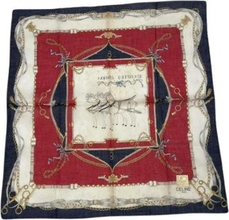 Celine Pre-owned Scarves, female, Multicolor, Size: ONE SIZE Pre-owned Silk Scarf