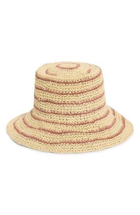 Nordstrom Stripe Packable Lantern Hat in Pink Combo at Nordstrom