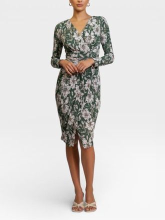 Rachel Roy Printed Sylvia Wrap Midi Dress in Spruce Bloom at Nordstrom, Size X-Large
