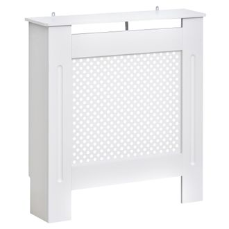 HOMCOM MDF Radiator Cover Heating Cabinet Modern Home Furniture Grill Style Diamond Design-White Painted | TJ Hughes White