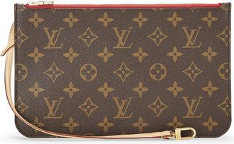 Louis Vuitton Red Monogram Coated Canvas Neverfull Pouch Mm (Authentic Pre- Loved)