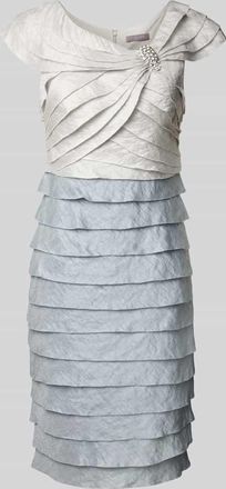 Christian Berg Cocktail Cocktailkleid mit Label-Detail in Stein Melange, Größe 34