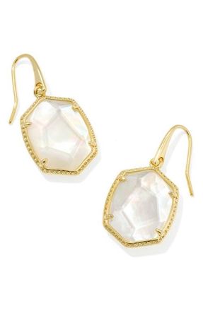Kendra Scott Daphne Frame Stone Drop Earrings in Gold Ivory Mother Of Pearl at Nordstrom
