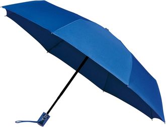 Amos Automatic Open & Close Compact Windproof Folding Umbrella with Fibreglass Ribs (Blue)