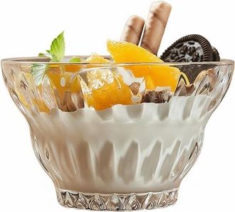OEM Bol De Postre De Cristal Con Dise&ntilde;o De Cristal (320 Ml), Elegante Bol Para Helado Y Pud&iacute;n, Yogur Y Fruta, Estilo Moderno Y Reutilizable