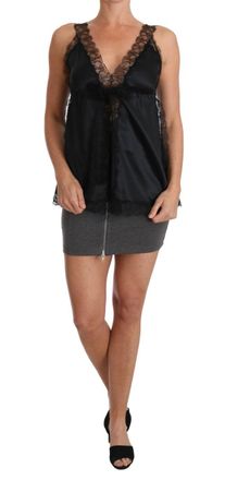 Dolce & Gabbana Womens Lingerie Cami Black Lace Silk Stretch Elastane Clothing