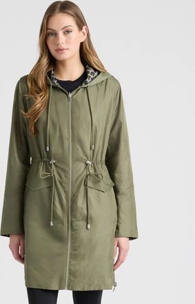 Ellen Tracy Womens Reversible Coat with Adjustable Waist