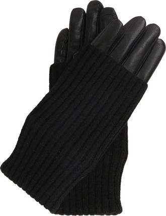 Kazar Leren handschoenen met decoratieve overlays - Dames - Handschoenen - Zwart - S - Leer - Accessoires
