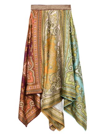 Alemais Gonna midi Clemenza asimmetrica con stampa paisley - Arancione