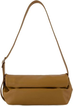 Jil Sander Womens Leather Calfskin Shoulder Bag Khaki