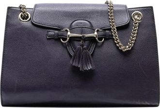 Gucci Pre-owned Shoulder Bags, female, Purple, Size: ONE SIZE Pre-owned Leather Shoulder Bag