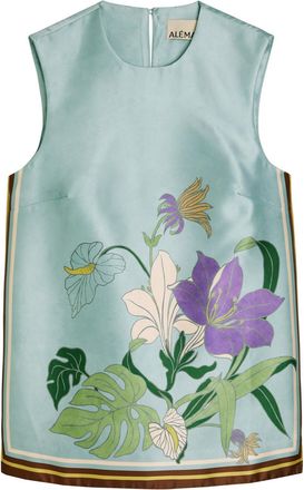 Alemais Alemais Alfie Printed Satin-twill top - Blue - 10 (UK10 / S)