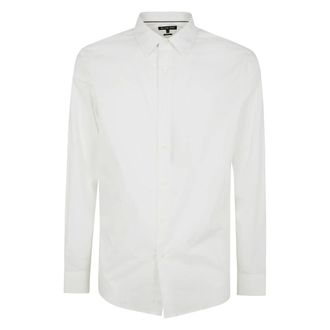 Michael Kors Formal Shirts, male, White, Size: XL Classic Cotton Shirt with Long Sleeves
