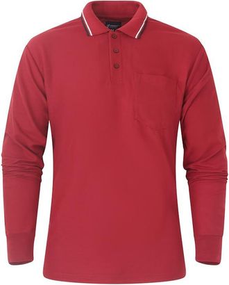 Generic Mens Long Sleeve Polo Shirt, Classic Cotton & Polyster, Formal and Casual Top with Multiple Colours, Tipped Collar with Pocket, M-3XL 2400/03 (UK, Alp