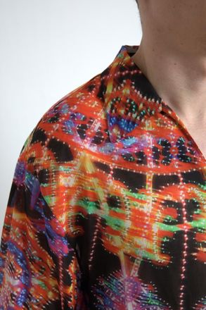 Dolce & Gabbana Multicolor Luminarie Print Men Cotton Mens Shirt