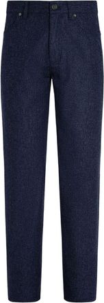 Ermenegildo Zegna logo-patch denim jeans - men - Silk/Wool - 34 - Blue