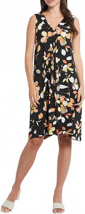 Tribal Edie Printed Jersey Flare Sleeveless Dress In Papaya