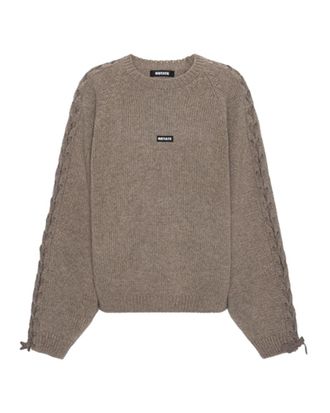 Rotate Brown Knitted Crew Neck Sweater