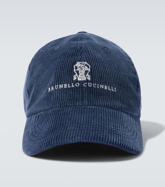 Brunello Cucinelli Logo cotton-blend corduroy baseball cap
