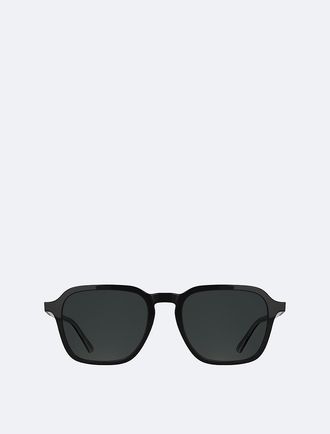 Calvin Klein Mens Acetate Modified Rectangle Sunglasses - Black