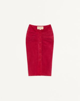 Valentino Suede Skirt Wo