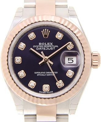 Rolex Lady-Datejust Aubergine Diamond Dial Automatic Ladies Oyster Watch 279171OBDJ