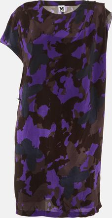 M Missoni Purple Butterfly Print Silk Knee Length Dress