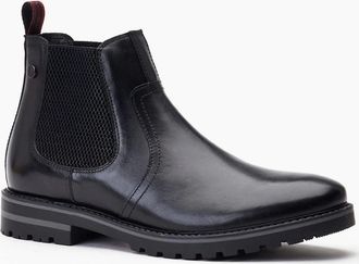base Mens Cutler Waxy Mens Chelsea Boots - Black - Size: 12