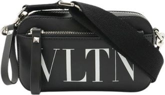 Valentino Pre-owned Cross Body Bags, male, Black, Size: ONE SIZE Pre-owned Vltn Leather 2way Shoulder Bag