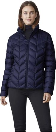 Junge Gewatteerde Overgangsjas met Ritssluiting Zakken - Dames - Gewatteerde jassen - Blauw - 2XL - Nylon - Jassen