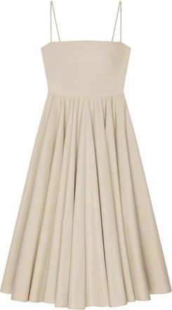 Givenchy Lange Jurk met Insnijding in Poplin - Dames - Casual kleedjes - Beige - M - Katoen - Kleedjes