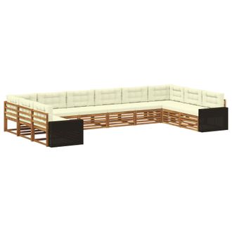 vidaXL Juegos De Sof&aacute;s 10 Uds. Madera De Acacia S&oacute;lida Vidaxl