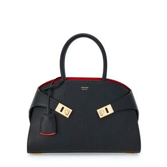 Ferragamo Hug Logo Printed Leather Tote Bag