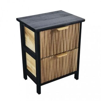 No Brand Mobiletto in legno con 2 cassetti per arredo casa 34x25xH43,5 cm