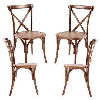 Regalos Miguel Sillas Comedor - Pack 4 Sillas Altea Polipropileno Efecto Madera - Roble Claro