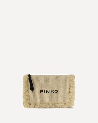 Pinko Flat Handle Clutch in raffia Female UNI