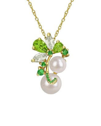 Rina Limor Gold-Plated Silver 2.26 ct. tw. Gemstone & 8-9mm Pearl Pendant