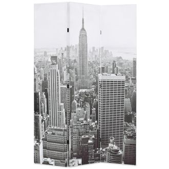 vidaXL Vidaxl - Biombo Divisor Plegable 120x170 Cm Nueva York Blanco Y Negro