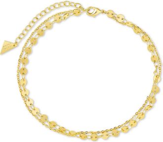 Sterling Forever Eliana Layered Disc Chain Anklet in Gold at Nordstrom Rack
