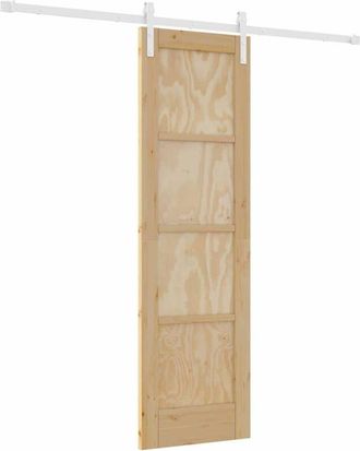 vidaXL Vidaxl - Puerta Corredera Manual Natural Y Blanco 61 X 198.5 Cm
