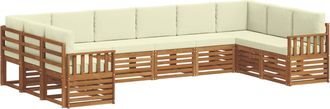 vidaXL Conjunto De Sof&aacute;s De Exterior 10 Uds. Natural Y Crema Vidaxl