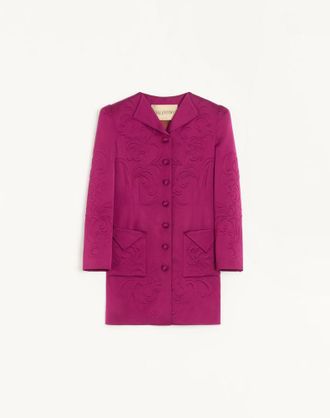 Valentino Caban In Cady Raso Ricamato Donna VIOLA MAGENTA 36