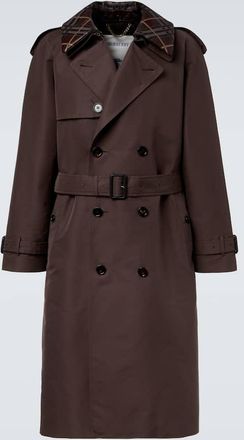 Burberry Burberry Check silk and cotton trench coat