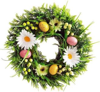 OEM Corona De Huevos De Pascua - Corona De Conejos, Corona De Bienvenida Para La Puerta Principal, Corona De Primavera