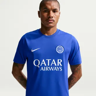Nike Inter Milan Strike Nike Mens Soccer Dri-FIT Short-Sleeve Top in Blue | II2289-439