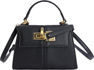 Generic Cymwer PU Leather Women Shoulder Bag Flap Crossbody Bag Buckle Tote Handbag (Black)