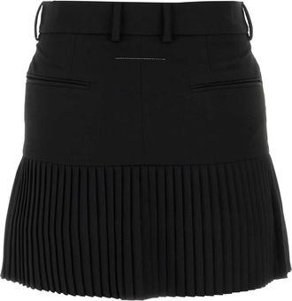 Maison Margiela Womens Black Stretch Twill Mini Skirt - Size EU 38 (Womens)